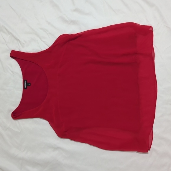 Express Tops - Express Chiffon Tank, Color Red Size L